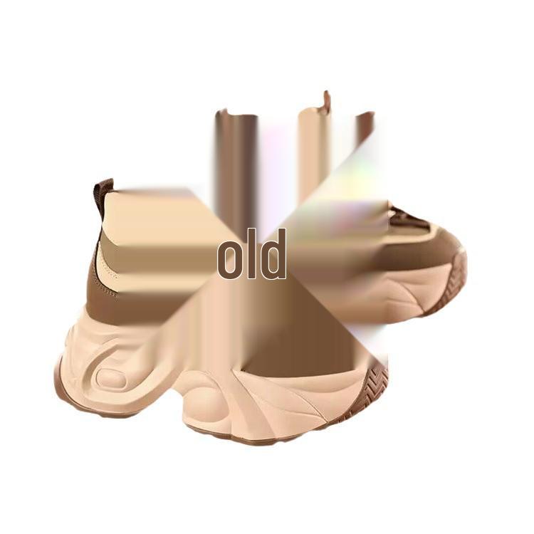 Women's Small Hidden Heel Thick-Soled Cotton Dad Shoes - Fleece-Lined for Warmth, Sporty and Casual, Autumn/Winter 2024.