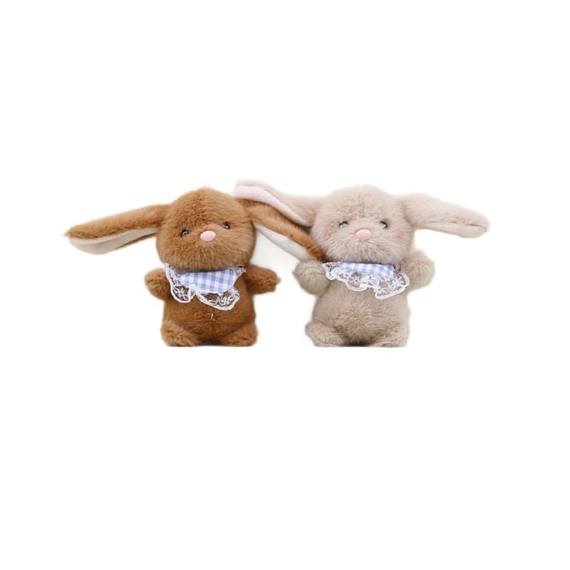 Cute Plush Bunny Pendant Keyring Fluffy Stuffed Animal Decorative Doll For Bags