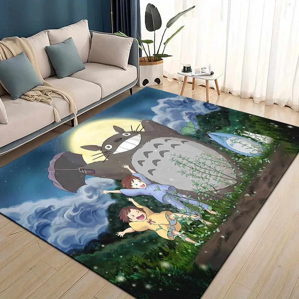 3D T-Totoros Cartoon Area Rug Large,Carpet Rug for Living Room Bedroom Sofa Doormat Decoration,kid Play Non-slip Floor Mat