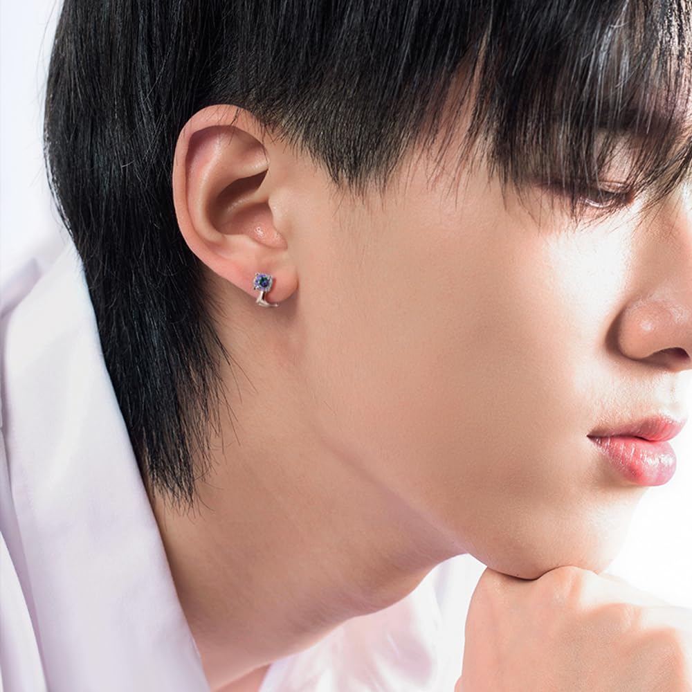 Free Bird Earrings for Popular 925 Metal Allergy Painless Fake Everyday Christmas Gift Men, Silver, Resistant, Earrings, Earrings, Men's Non-pierced