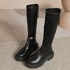 Long Boots Women's Boots High-top Knight Boots Autumn and Winter Round Head Rear Zipper Solid Color Boots