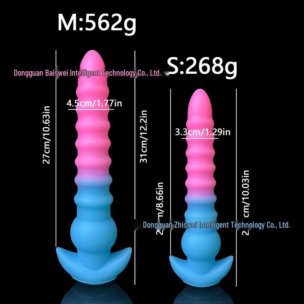 Luminous Silicone Spiral Anal Plug - Super Long Outdoor Wear Expander Dildo SM Toy
