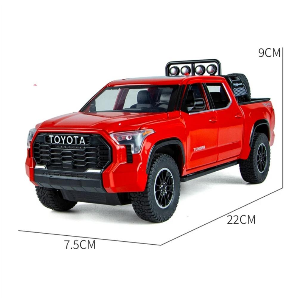 1/24 Toyota Tundra Alloy Pickup Car Model Diecast & Toy Metal Off-Road Vehicles Car Model Sound and Light Collection Childrens Toy Gift