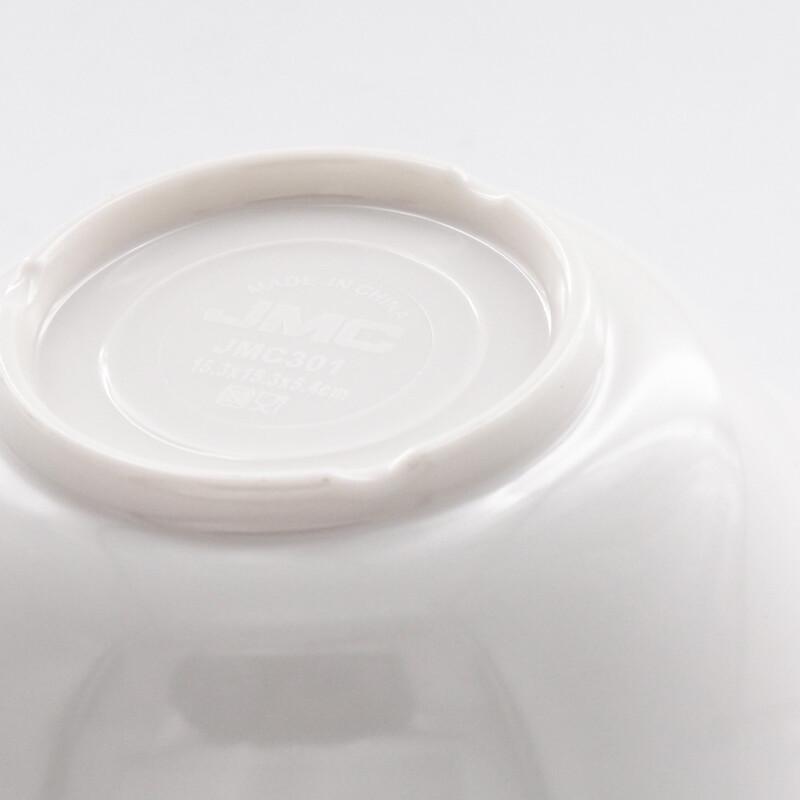 Yangge Melamine White Slanted Edge Round Bowl