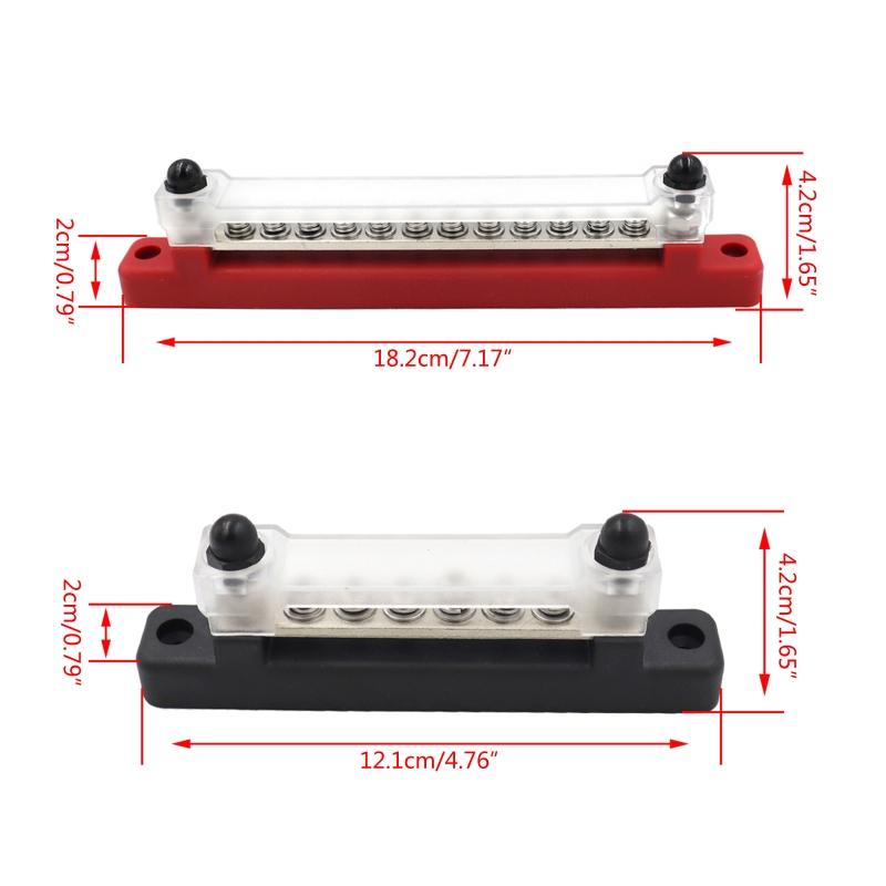 Waterproof Terminal Bus Bar with Transparent Cover 150A Power Distribution for Car Boat Marine RV Terminal Block