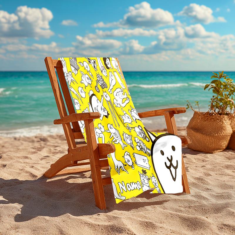 Personalized customized proof beach towel with The Battle Cats pattern - soft, absorbent,quick-drying,perfect swimming,camping&bathing
