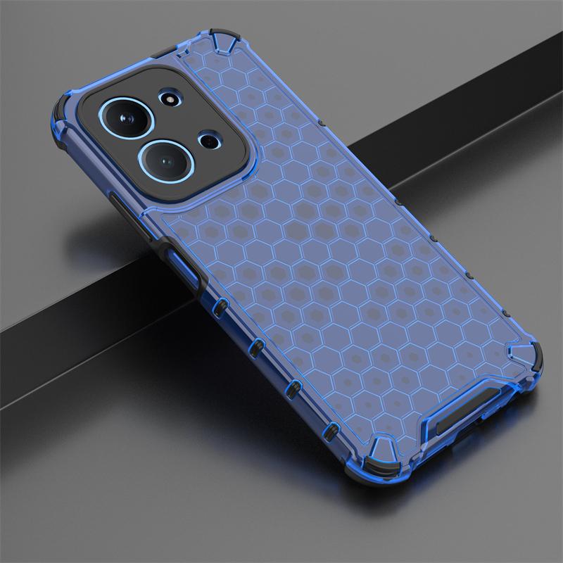 Transparent Phone Case For Xiaomi Redmi 15C Anti-knock Honeycomb Armor Back Case For Redmi 15 Cover For Redmi 15C Case 6.9 Inch