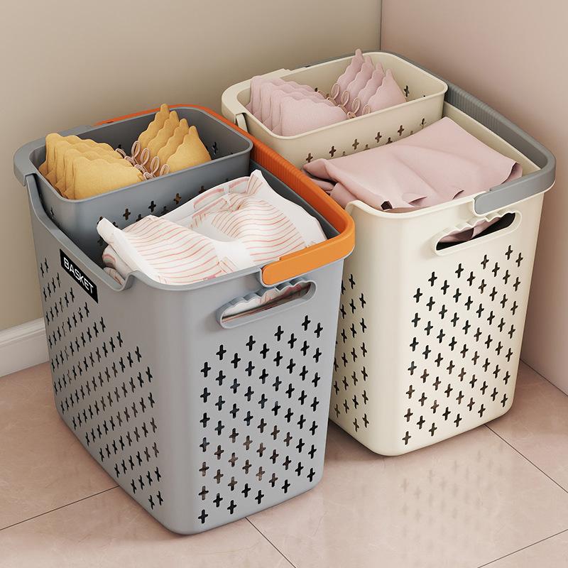 Laundry Basket with Handle Portable Storage Basket for Dirty Clothes Organizer Bathroom Bedroom Laundry Hamper for Home Use