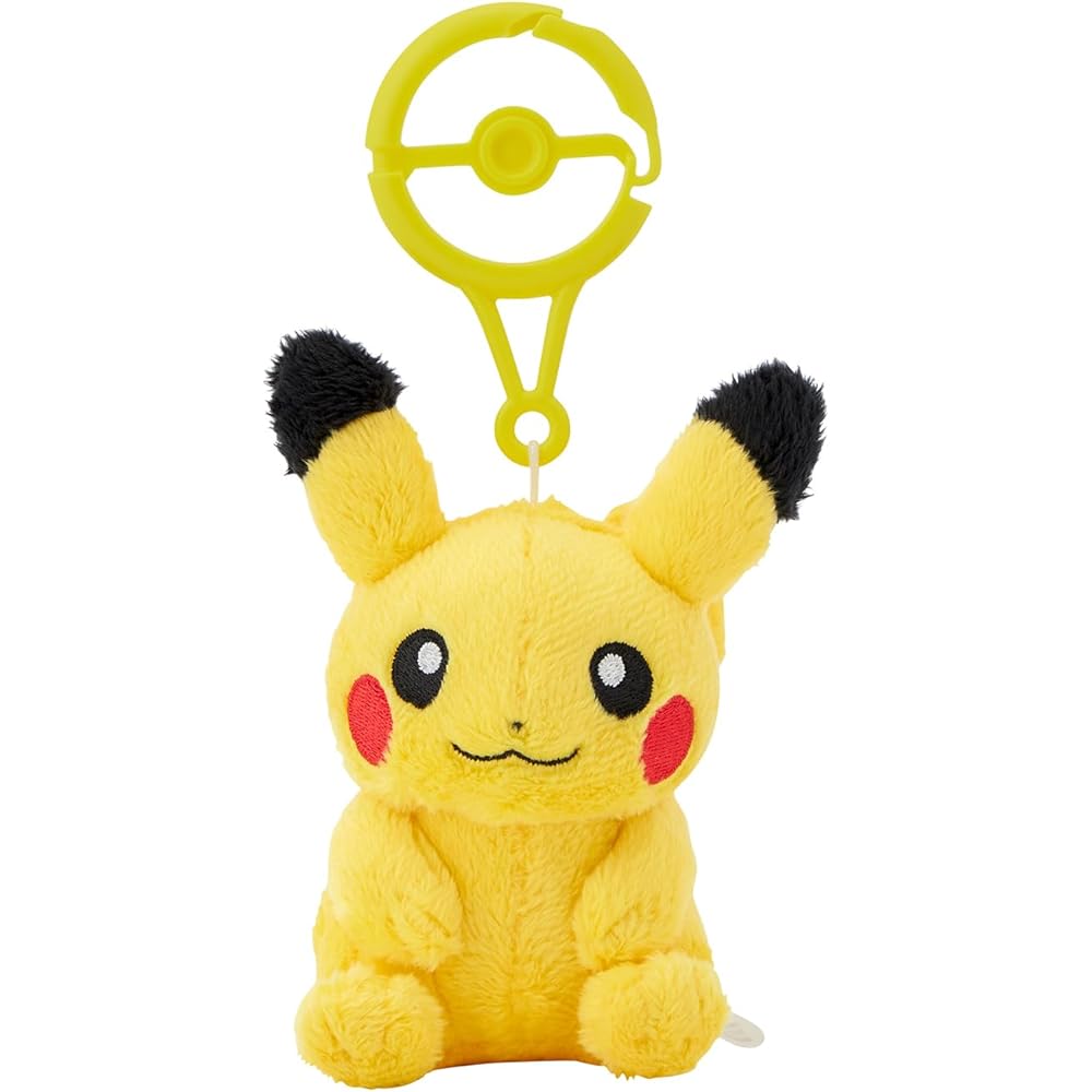 Pokemon Center Original Pikachu Mascot with Carabiner Keychain Plush Toy