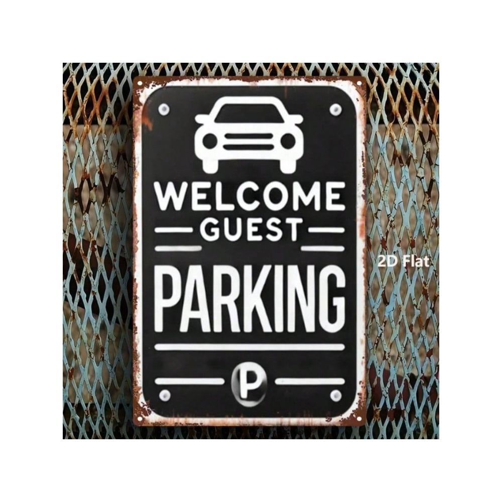 Señal de Estacionamiento Metálica Vintage Decoración de Pared de Coche Clásico para Garaje