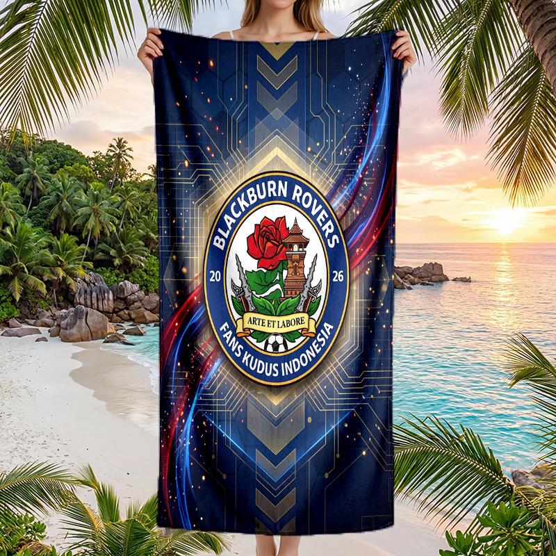 Blackburn Rovers Football Beach Towel Soft Microfiber Summer Towel Quick Dry Absorbent Towel for Beach Swimming Pool Travel