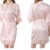 Sexy lace trim pure color home sleeping robe bathrobe women's pajamas