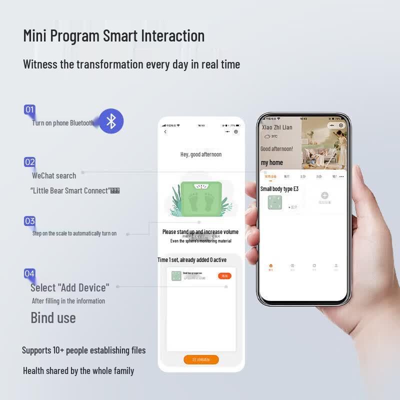 BEAR Smart Body Fat Scale with Heart Rate Monitor (CN Version)