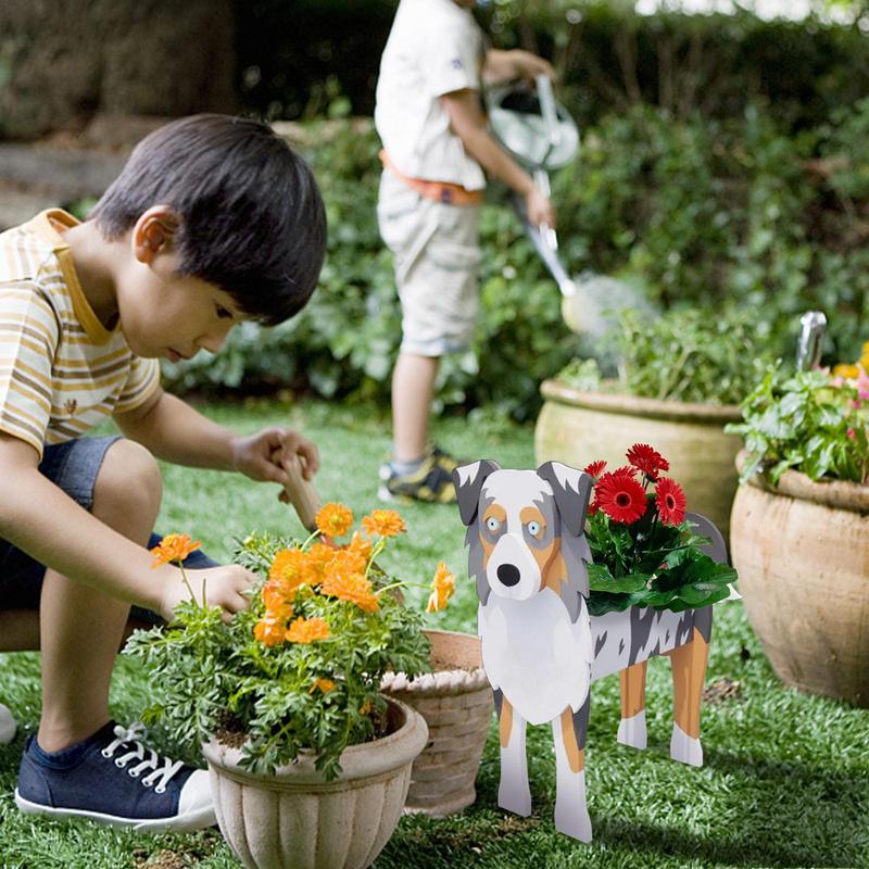 Australian Shepherd Dog Vase Pots DIY PVC Flower Planters Garden Dog Garden Planter Planter Decor Dog Pot Flower Shape Home