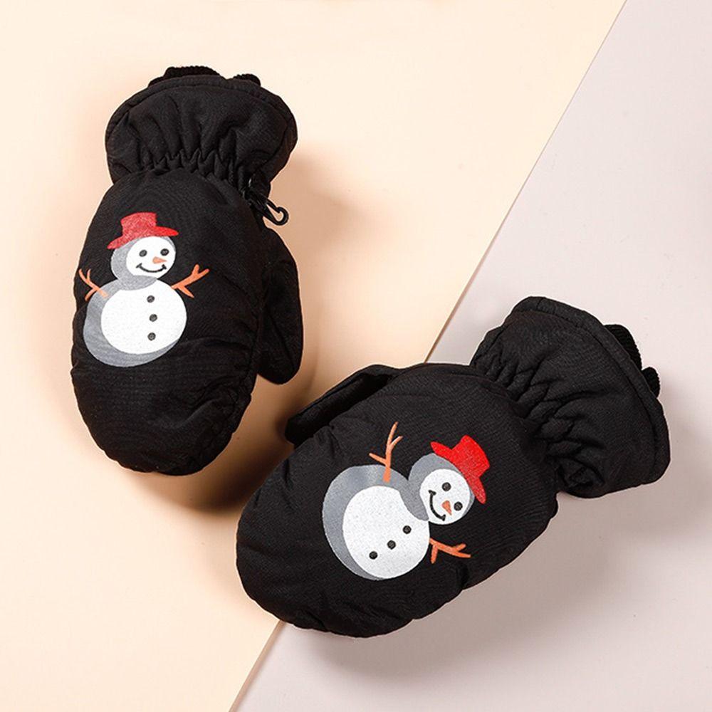 Outdoor Thick Warm Ski Gloves Non-slip Windproof Waterproof Mittens Winter Cute Sports Gloves for 2-5 Years Old Boys Girls