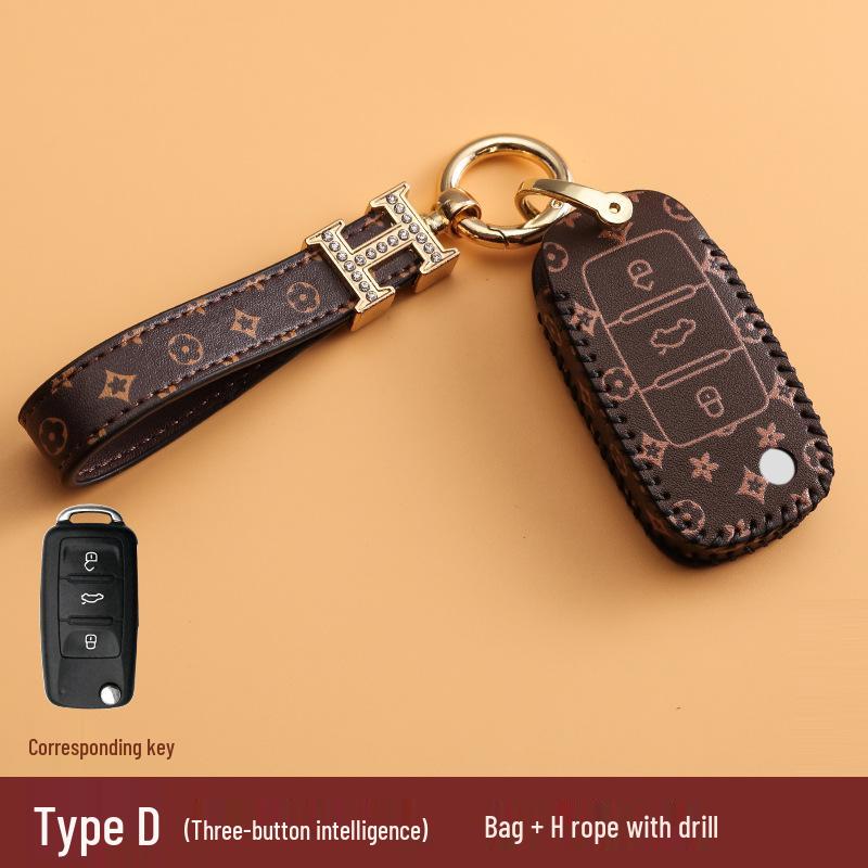Volkswagen Car Key Cover for Sagitar, Bora, Lavida, T-Roc, Tiguan L, Golf 8, Tayron, POLO with Women's Bag Buckle