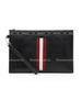 Classic Red And White Striped Business Casual Commuter Leather Clutch Bag Men Clutch Bag Black BENERY-HP-100