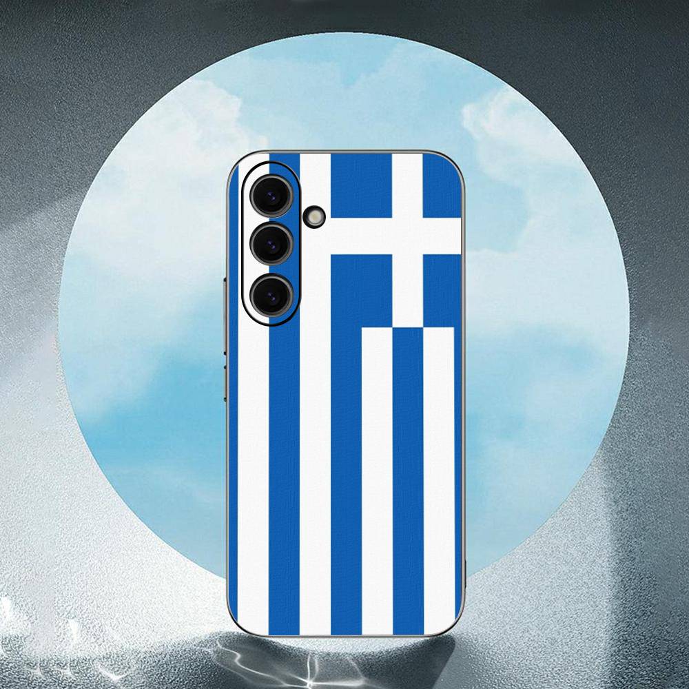 

Greek Flag Greece Love Art Luxury Black Phone Case For Samsung Galaxy S23 S24 S25 Ultra S22 Plus S21 SamsungS25ULTRA
