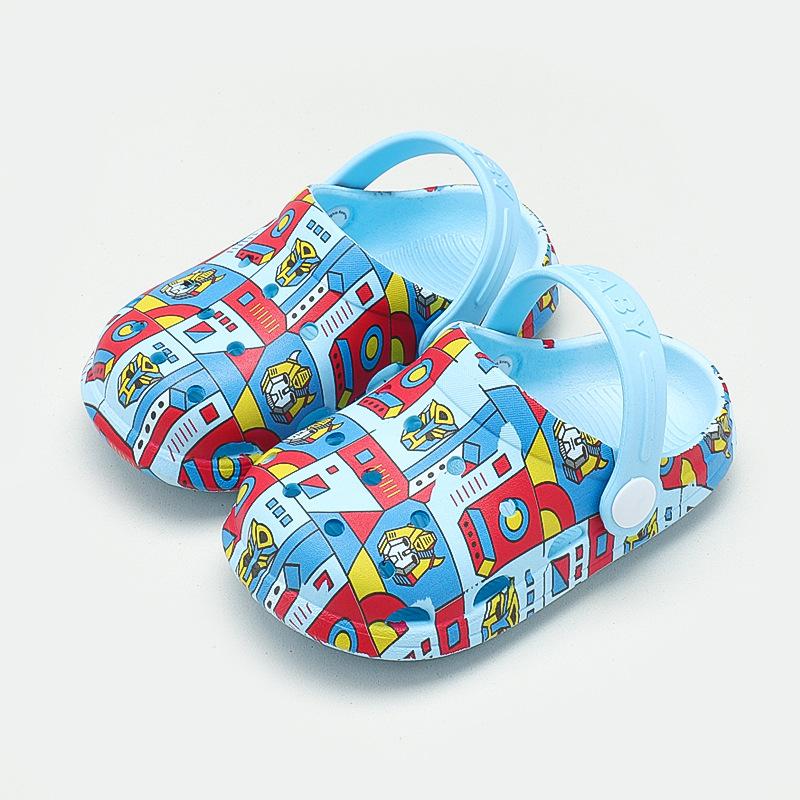 

Детская пляжная обувь, летняя нескользящая обувь с отверстиями, для дома и улицы, мягкая подошва, удобные домашние тапочки 180 yards inner length 17.5CM