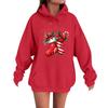 Women's Fashion Casual Long Sleeve Loose Christmas Print Hooded Sweatshirt