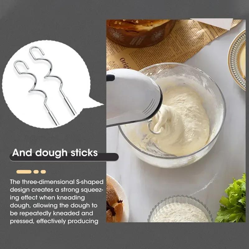 High Power Handheld Electric Mixer Multifunction Egg Beater for Whisking Egg White Cream Dough Home Kitchen Baking Tool