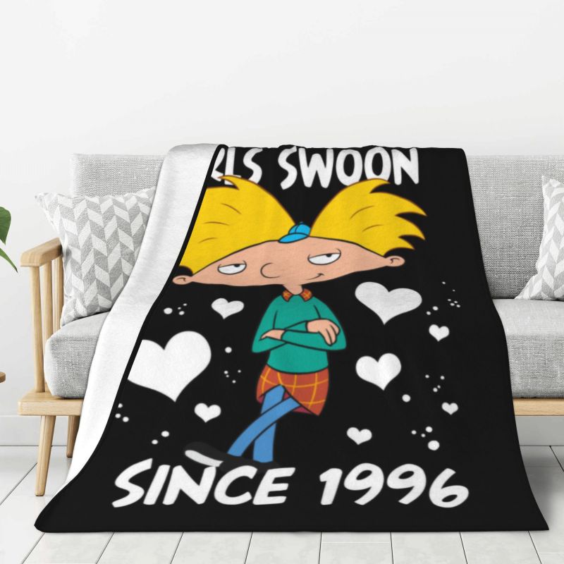 Custom Hey Arnold Animated Anime Helga Pataki Blanket Warm Fleece Soft Flannel Throw Blankets for Bedroom Couch Car Autumn 130x150cm