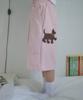 AMBLER Puppy Puppy Bermuda Pants Bermuda Single-Pleat Sweat Shorts Asp902 (Pink)