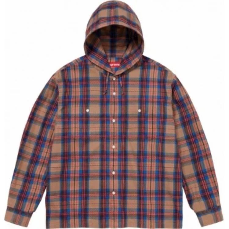 Supreme Camicia a Quadri con Cappuccio Stampata 'Rosa Bianco' da Uomo SUP-SS24-189