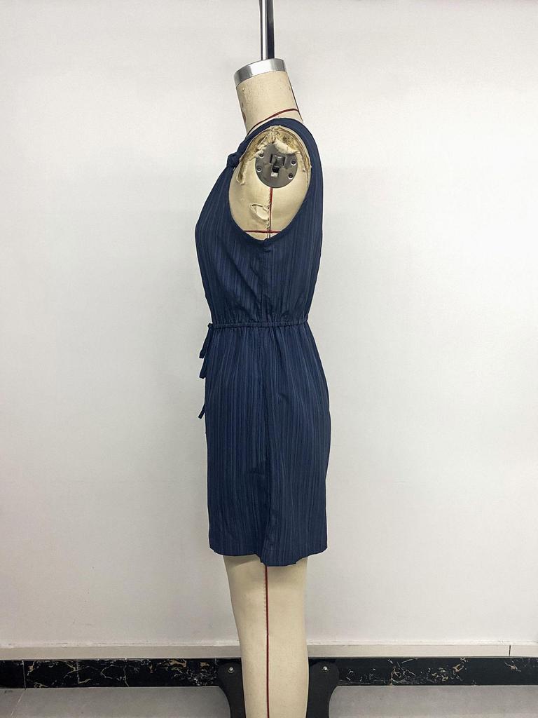 2026 Summer Sleeveless Backless Lace-up Waist-cinching Women's Jumpsuit