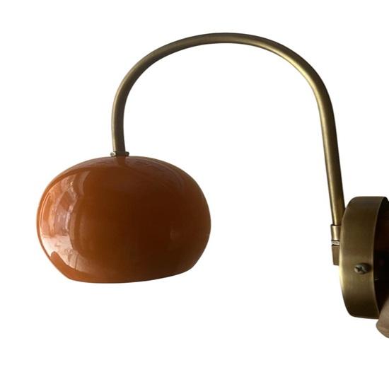 Sada 2 oranžových retro nástěnných svícnů v moderním stylu poloviny století, ručně vyráběné mosazné svítidlo na toaletu, nástěnná světla do koupelny, kuchyně, obývacího pokoje