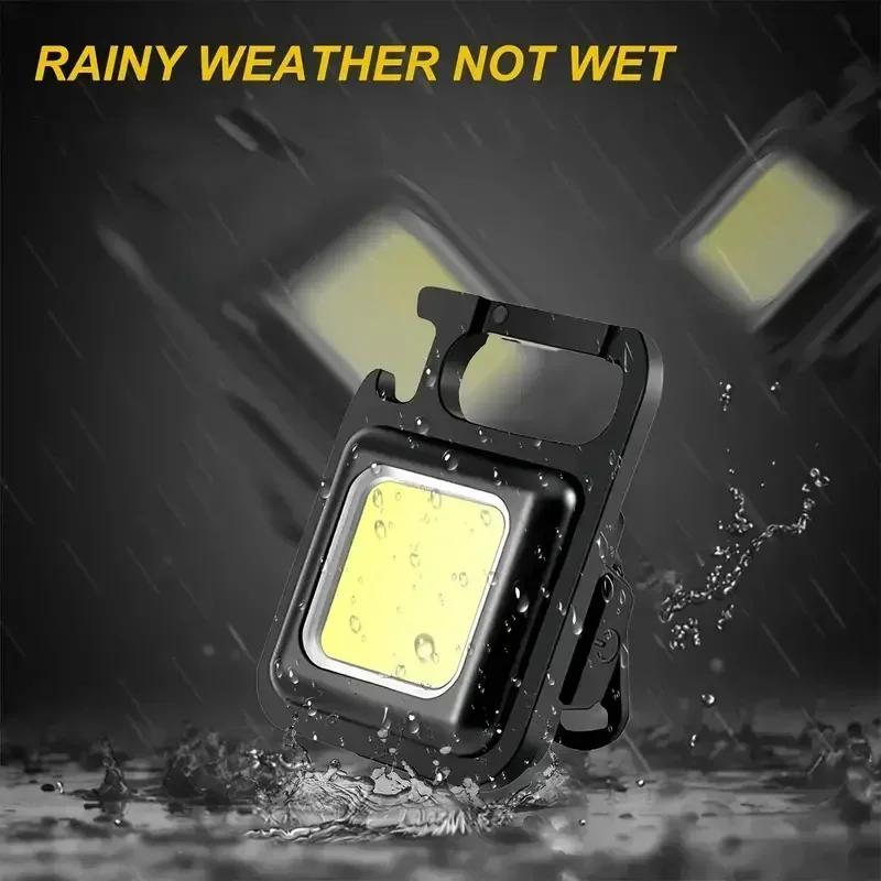 Portable COB LED Flashlight Mini Keychain Light USB Rechargeable Aluminum Alloy Searchlight For Outdoor Camping Fishing Lamps