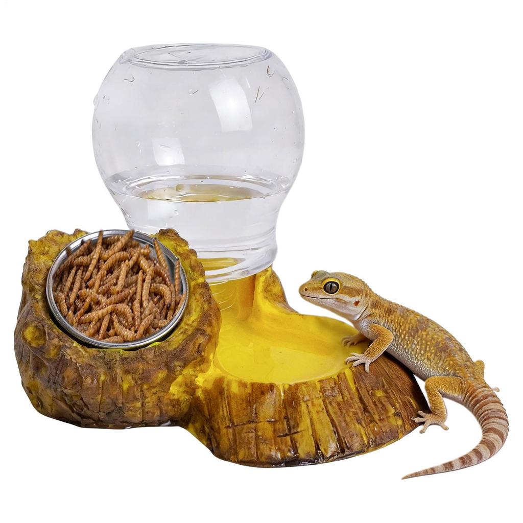 Automatic Reptile Water Dish Feeding Reusable Container Creative Feeder Station Ornament Drinking Tool For Snakes Tortoise