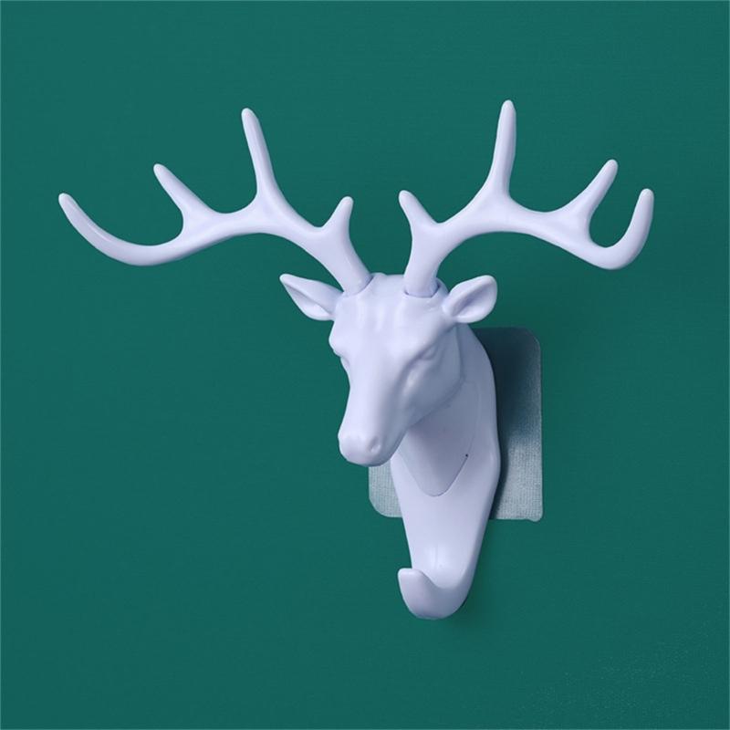 Elephant Deer Head Wall Hook Decorative Key Holder With Sturdy Plastic And Easy Adhesive For Home Decoration