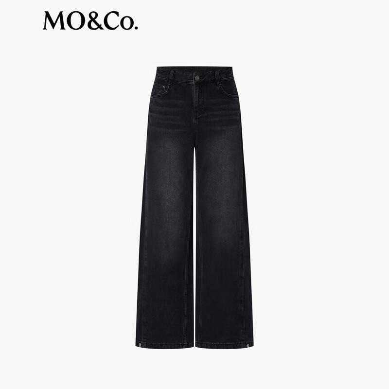 MO&Co. Women's Patchwork Wide-Leg Jeans