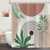 Bohemian Style Abstract Modern Floral Rose Face Shower Curtain 180X 180Cm Waterproof Shower Curtain With 12 Hooks