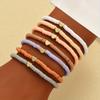 7pcs Mini Love Heart Beads Beaded Bracelet Set With Colorful Soft Clay Beads Handmade Hand String Jewelry Set
