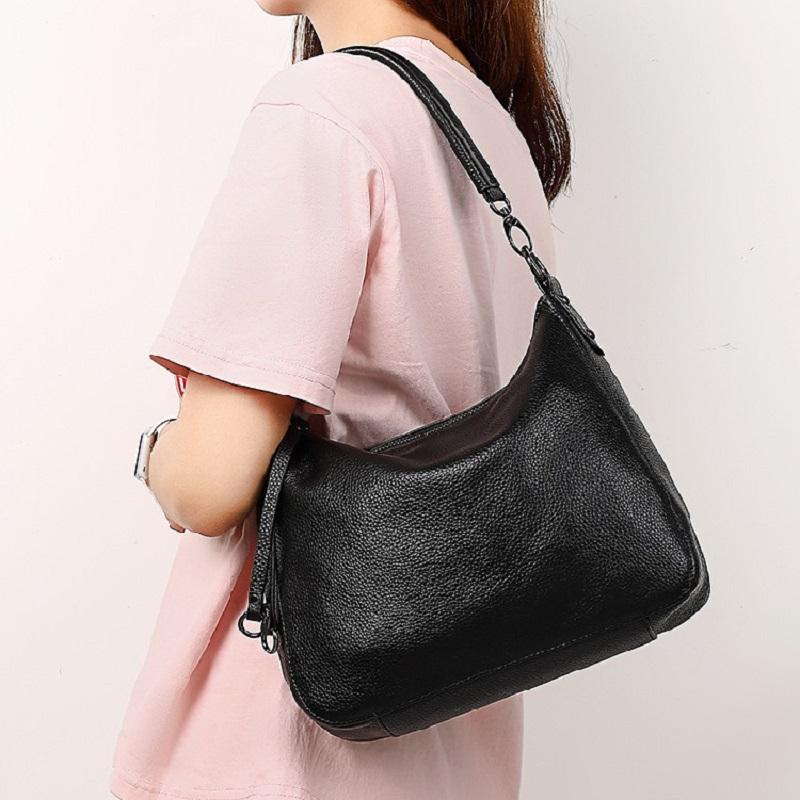 2026 Genuine Leather Women's Shoulder Bag High Quality Cowhide Handbag Versatile Bag Daily Casual Crossbody Bag As Gift