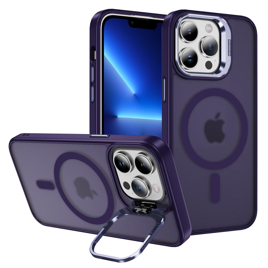 For iPhone 13 Pro Max Case PC+TPU+Metal Shell Compatible with MagSafe Kickstand Phone Cover