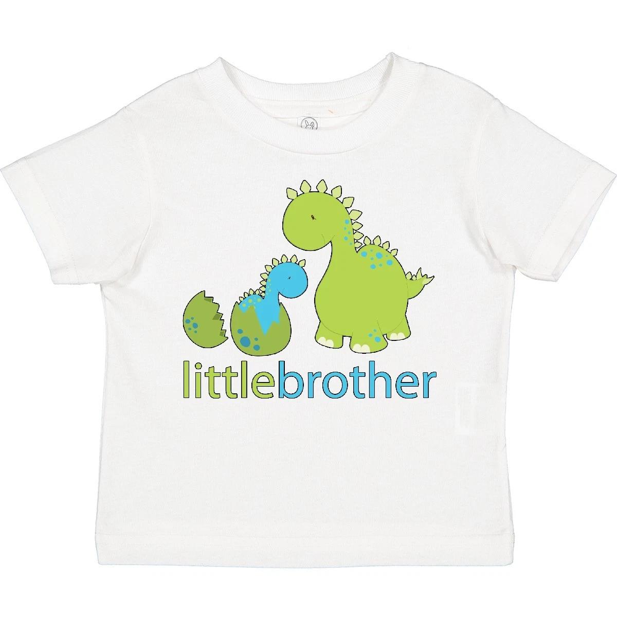 Inktastic Dinosaur Little Brother Green Toddler kids boys T-Shirt Big Siblings Family Gift 110