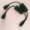 Usb Male To Dual Female Extension Cable With Independent Switch One To Two Usb Power Cord For Led Light Fan Device Power Supply