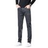 Herbst Und Winter Neue Herren Samt/Normale Jeans Slim Fit Kleines Gerades Bein Mittlere Bundhöhe Elastisch Schwarz Bequem Weiche Passform Herren
