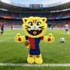 Barcelona Football Mascot Plush Toy With Soft Pp Cotton Fill For Sports Fans