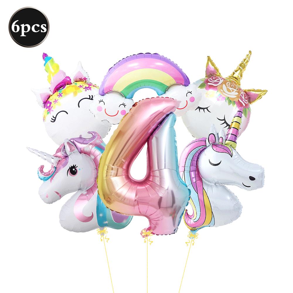 Unicorn Birthday Party Supplies Tableware Plates Cups Napkins Tablecloth Banner Foil Balloons Pastel Rainbow Baby Shower Decor