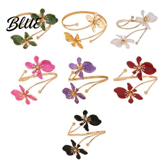 Feminine Armlet Bracelet Flower Arm Cuff Women Upper Adjustable Open