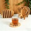 Household Bamboo Cup Coaster High Temp Resistant Non-Slip Table Placemat
