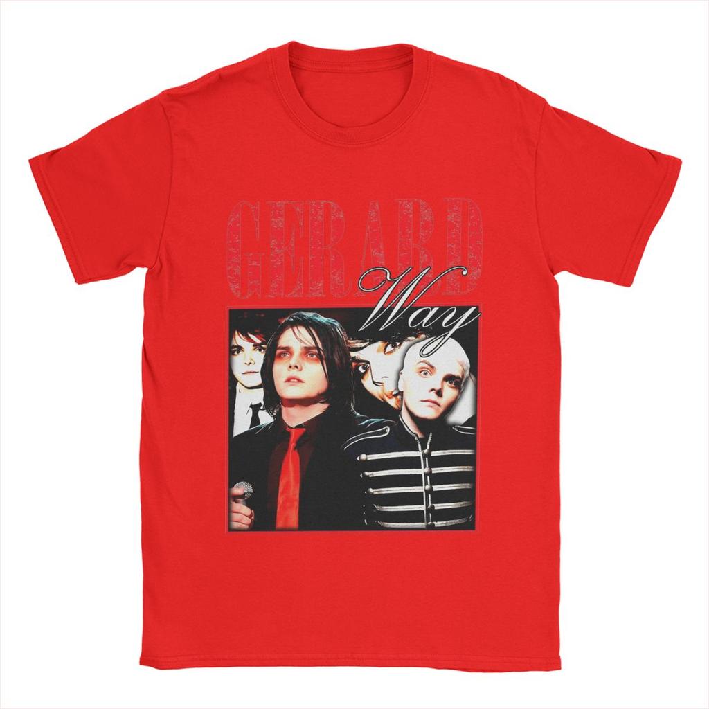 Gerard Way MCR T-shirt dla mężczyzn Casualowe 100% bawełniane koszulki Okrągły dekolt Krótki rękaw T-shirt Unikalna odzież