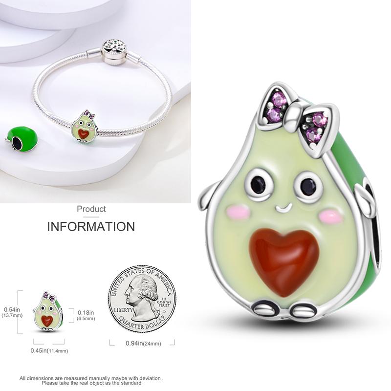 Neuer 925er Silber Kaktus Kleeblatt Anhänger Frühlingsgrüne Serie Perlenanhänger Für Original Perlenarmband DIY Schmuck