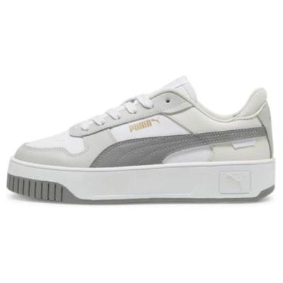 Carina Street Leather Fashion Casual Durable Low-Top Sneakers Women Sneaker White Gray 389390-20