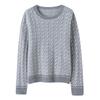 Seven-Gauge Pure Cashmere Round Neck Contrast Color Loose Sweater