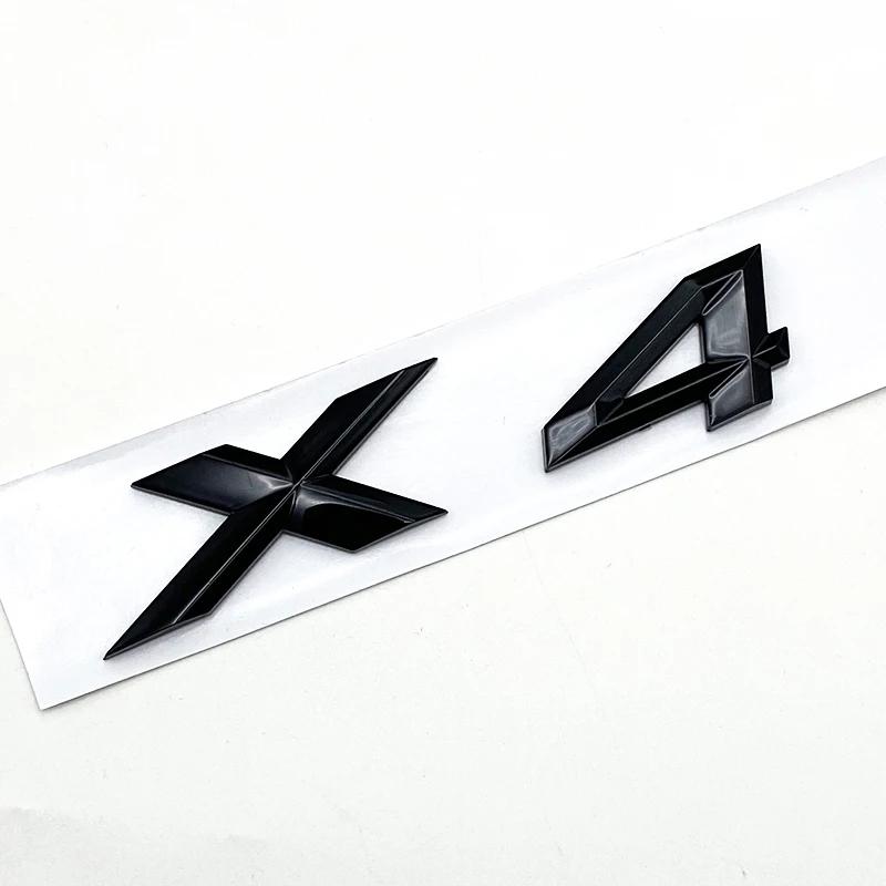 3D ABS Black Chrome Car Letters Rear Trunk Badge X4 Logo For BMW X4 Sticker Emblem X4 Lettering Accessories uq2